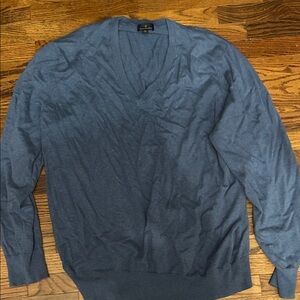 Brooks Brothers V-Neck Sweater in Slate Blue